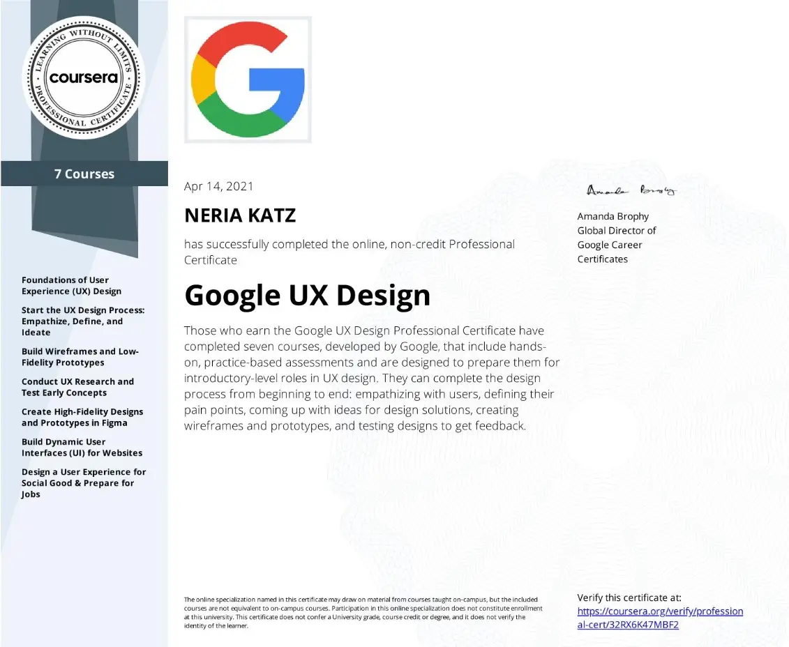 Google UX Design Certificate